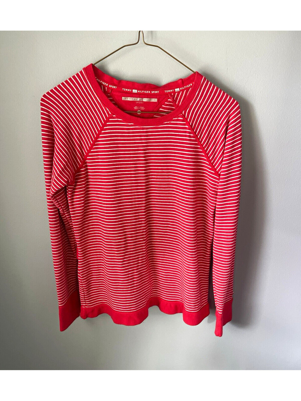 Tommy Hilfiger Sport Women's Striped Crewneck Sweatshirt Raglan XS